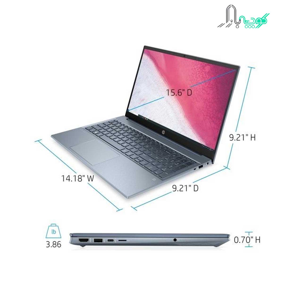 لپ تاپ 15.6 اینچ اچ‌پی مدل Pavilion 15-EH1070WM