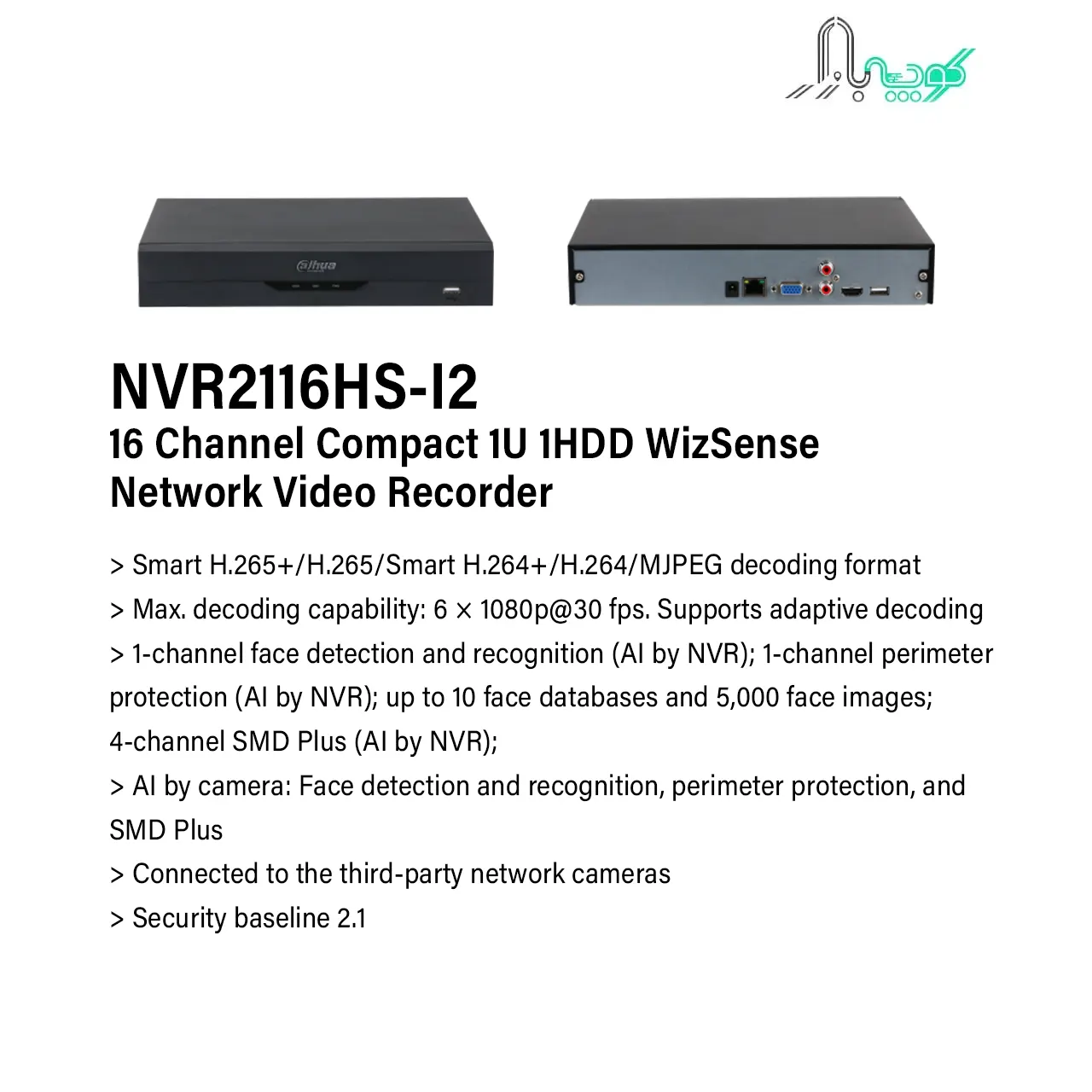 دستگاه NVR داهوا مدل DHI-NVR2116-I2